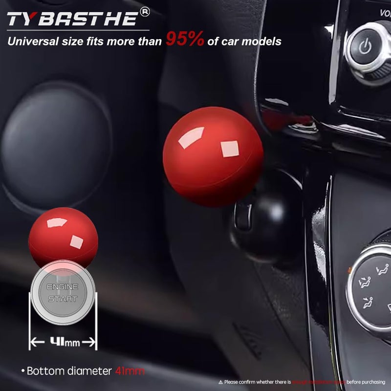 Tybasthe Push Start Joystick, Metal Car Joystick Starter Engine Stop Button Cover, Cool Car Accessories Interior Decorations Red - Image 4